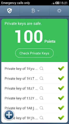 Capturas de tela do Bither - Bitcoin Wallet