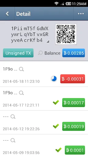 Capturas de tela do Bither - Bitcoin Wallet