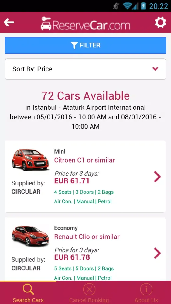 ReserveCar.com - Rental Cars Screenshots
