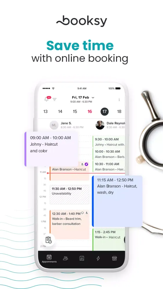 Screenshot di Booksy Biz