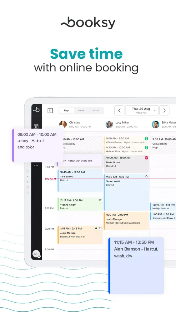 Screenshot di Booksy Biz