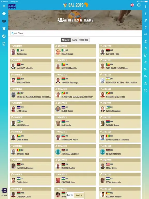 SAL 2019 iPad  Screenshots