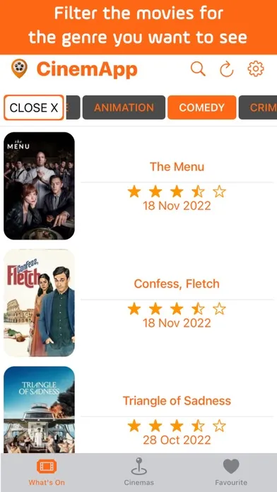 CinemApp Cinema & Showtimes应用截图