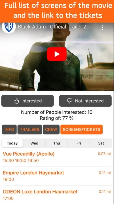 CinemApp Cinema & Showtimes应用截图