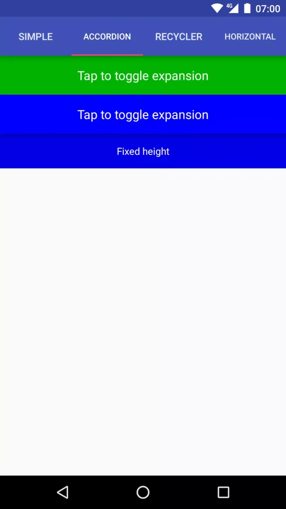 Screenshot di ExpandableLayout Demo