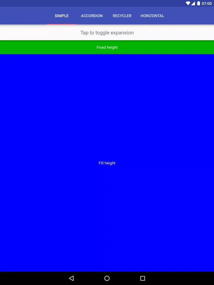 Screenshot di ExpandableLayout Demo