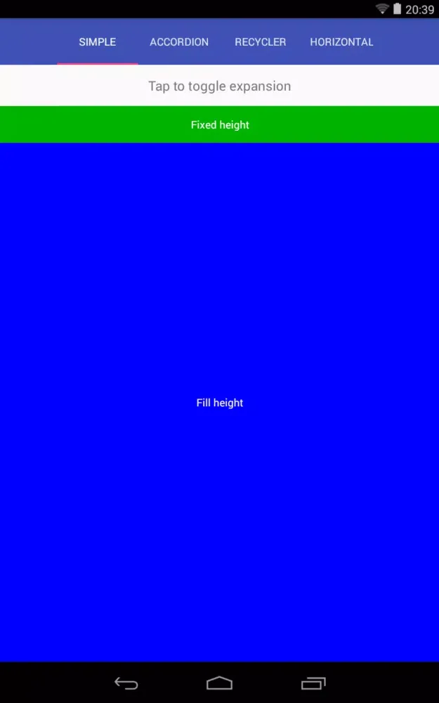 Screenshot di ExpandableLayout Demo