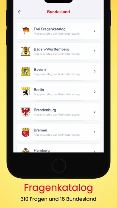 Capturas de tela do Leben in Deutschland Test.