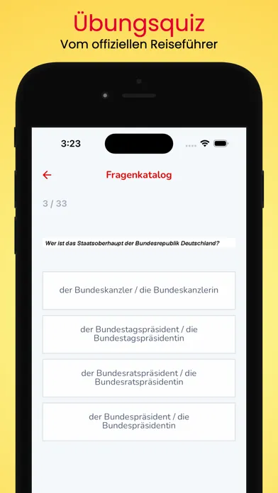 Capturas de tela do Leben in Deutschland Test.
