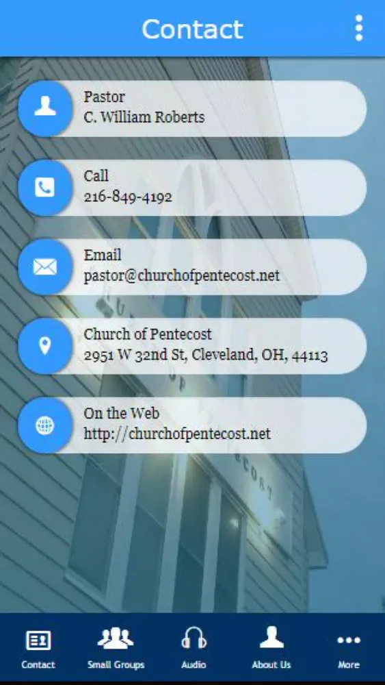 Ảnh chụp màn hình của Church of Pentecost Cleveland