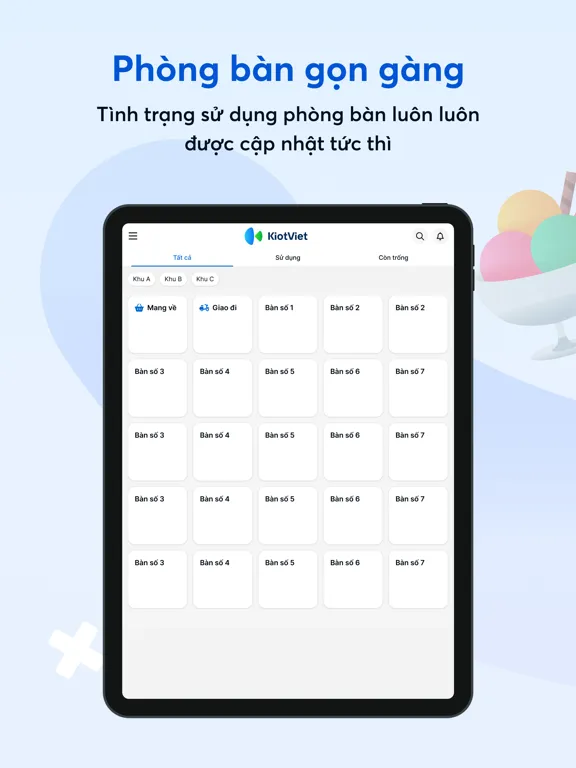 KiotViet Nhân viên Nhà hàng iPad  Screenshots