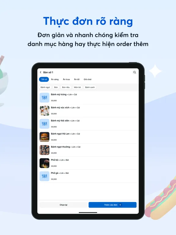 KiotViet Nhân viên Nhà hàng iPad  Screenshots