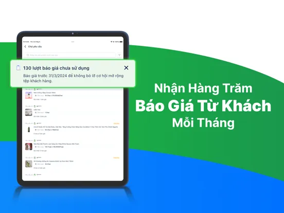 ภาพหน้าจอของ KiotViet Connect: Nhà bán sỉ iPad 