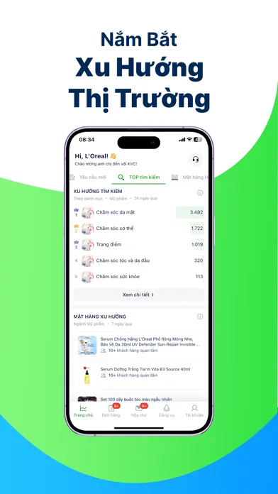 ภาพหน้าจอของ KiotViet Connect: Nhà bán sỉ