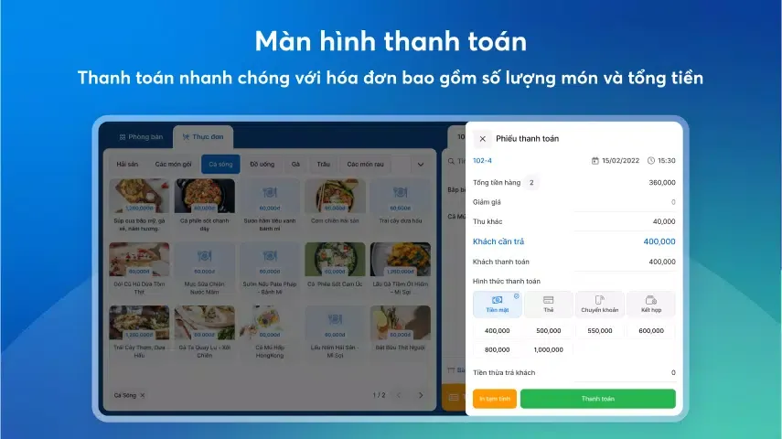 KiotViet Máy POS Nhà hàng Screenshots