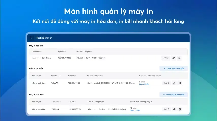 KiotViet Máy POS Nhà hàng Screenshots