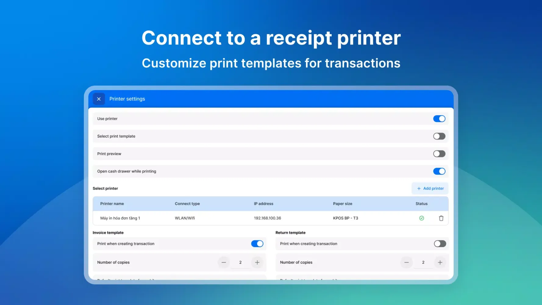 Zrzuty ekranu KiotViet Touchscreen POS