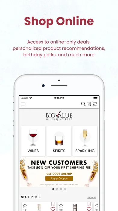 Captures d'écran de Big Value Wines and Spirits