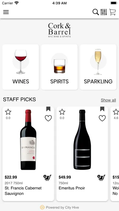 Cork & Barrel Wine and Spirits 스크린샷
