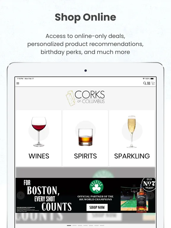 Tangkapan skrin Corks on Columbus iPad 
