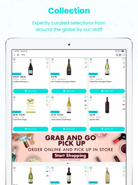 Tangkapan layar Woodbury Wine and Spirits iPad 