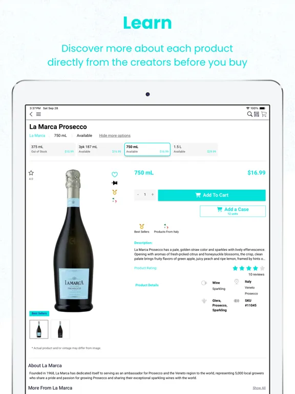 Tangkapan layar Woodbury Wine and Spirits iPad 