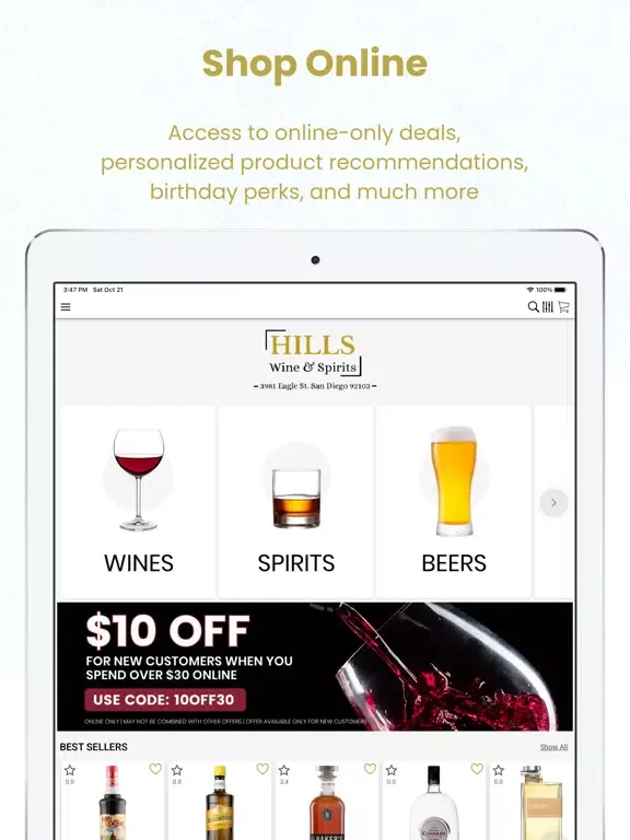 HILLS WINE & SPIRITS iPad  स्क्रीनशॉट