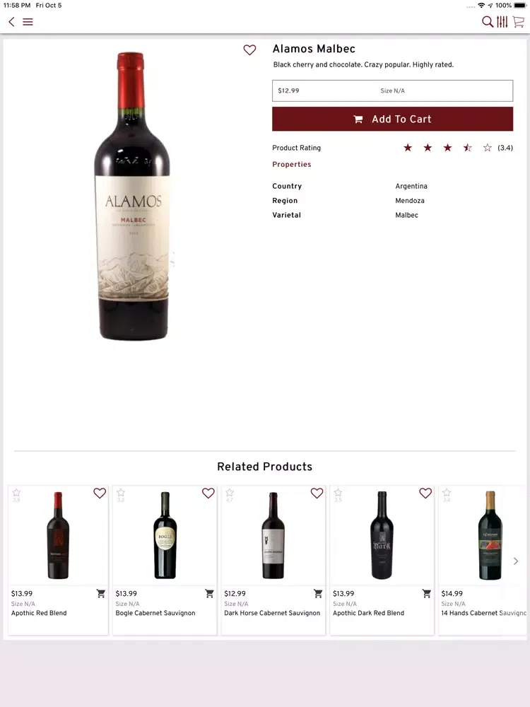 Zrzuty ekranu Linwood Wine and Liquor Co. iPad 