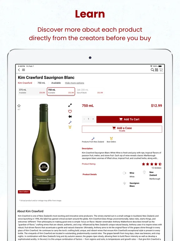 Liquor World iPad  Screenshots