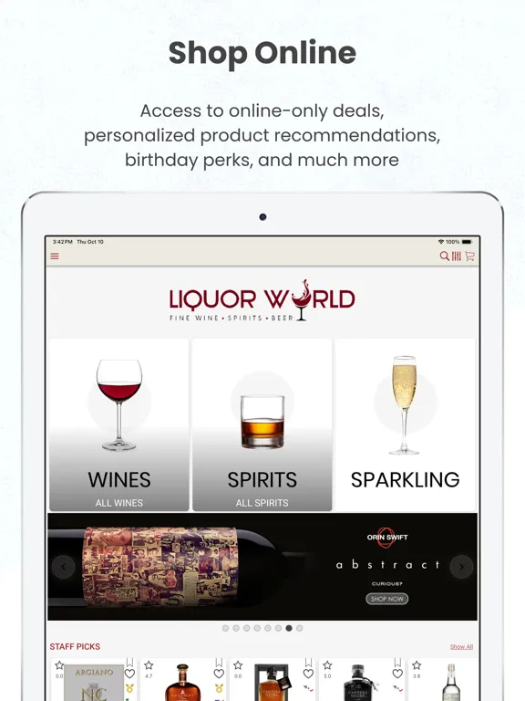 Capturas de pantalla de Liquor World Franklin iPad 