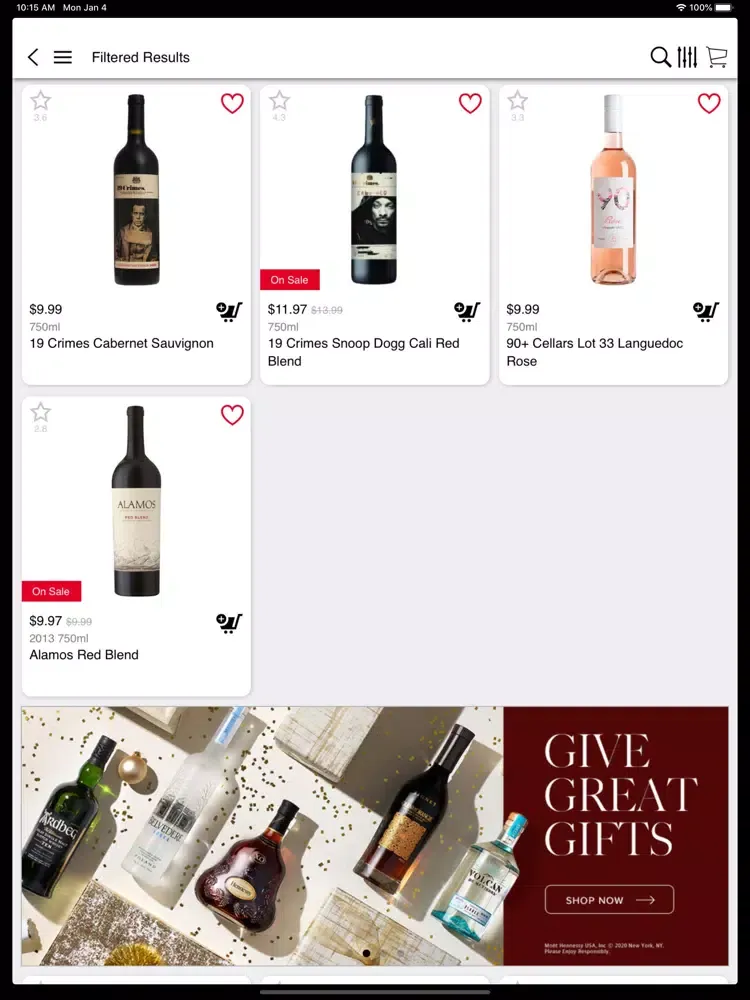 ภาพหน้าจอของ Lucky 7 Wine and Liquors iPad 