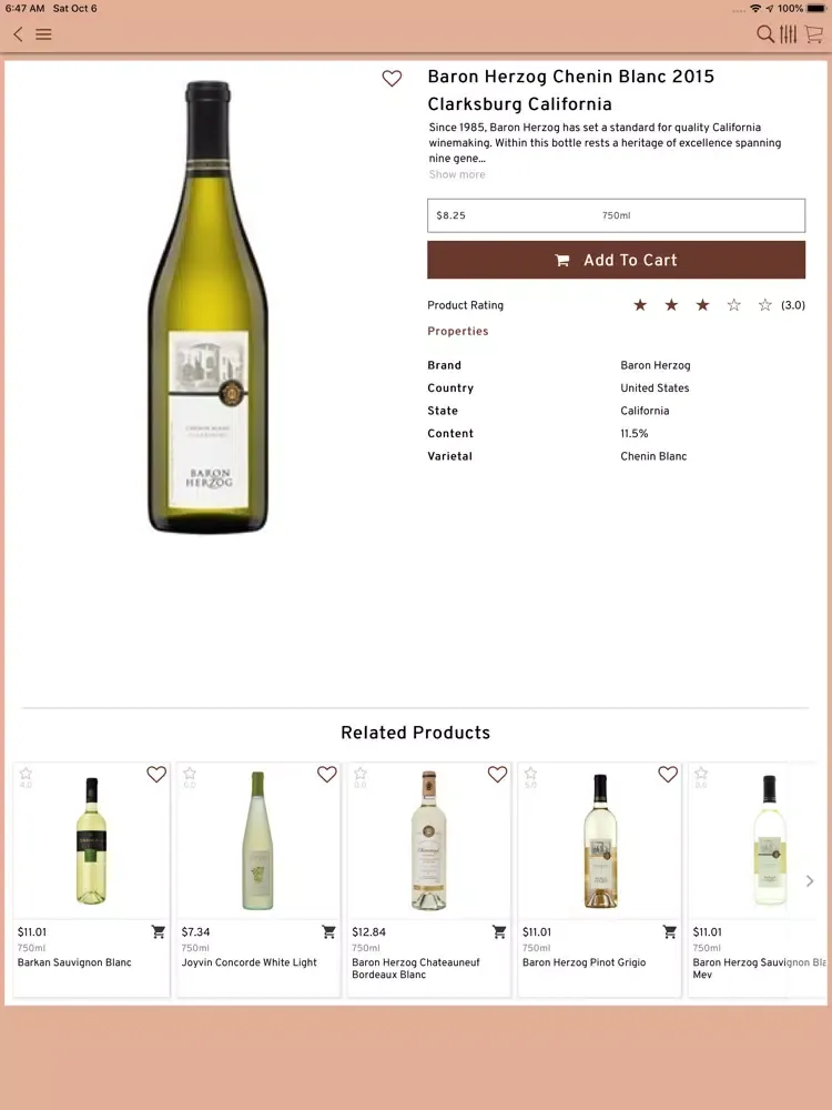 Moshke's Wine and Spirits iPad  Screenshots