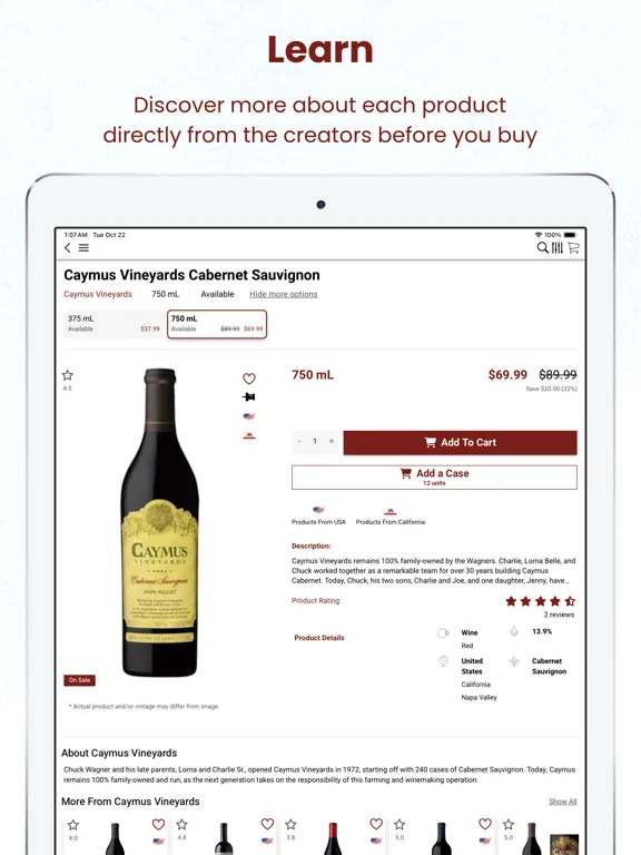 Zrzuty ekranu Red Carpet Liquors iPad 