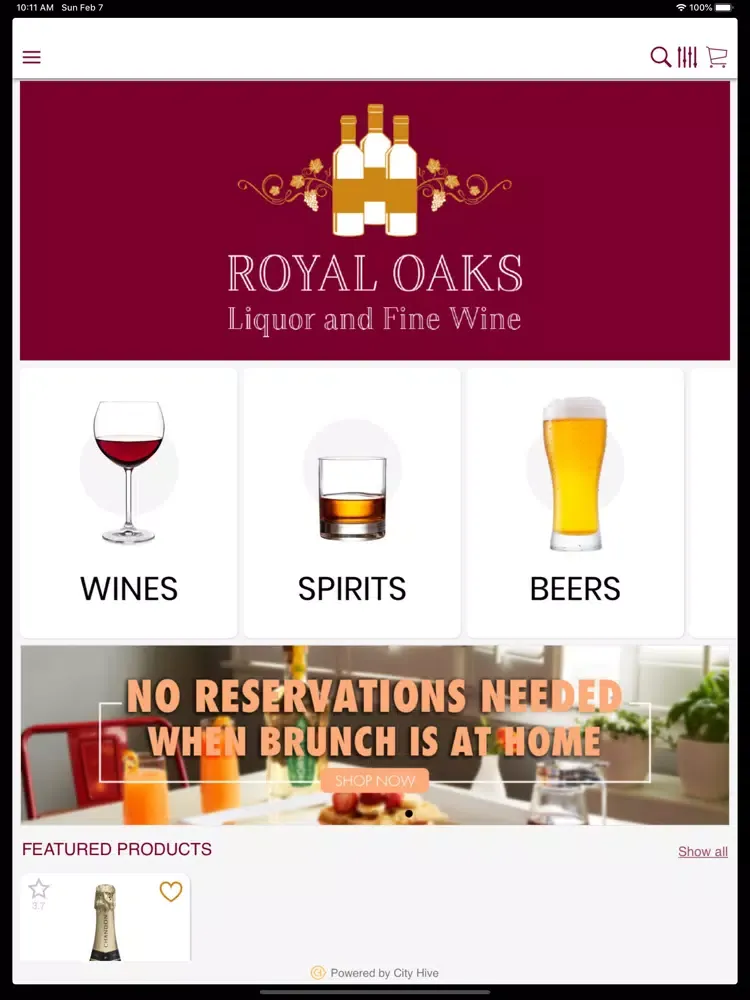Ảnh chụp màn hình của Royal Oaks Liquors iPad 