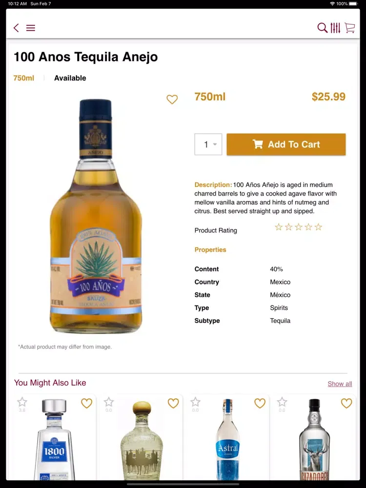 Ảnh chụp màn hình của Royal Oaks Liquors iPad 