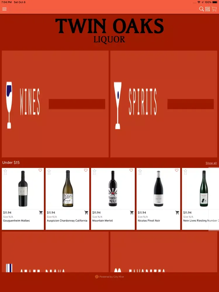 Twin Oaks Liquor iPad  Screenshots