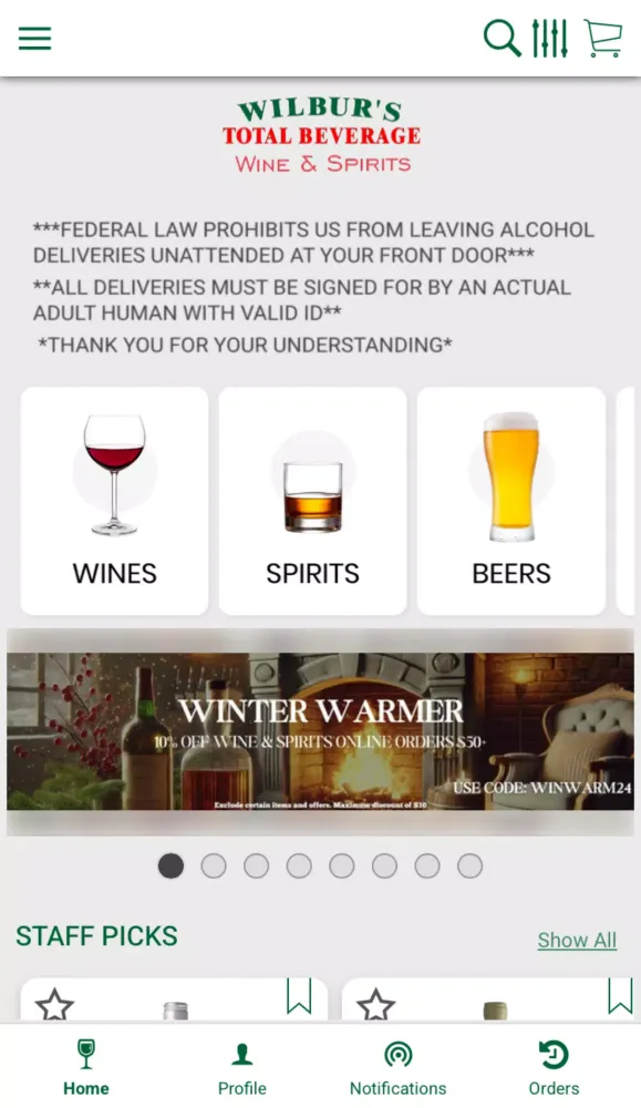 Wilbur's Total Beverage应用截图