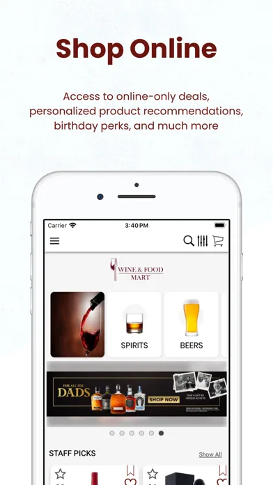 Tangkapan layar Wine & Food Mart