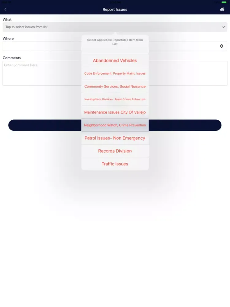 Vallejo Police Department iPad 应用截图