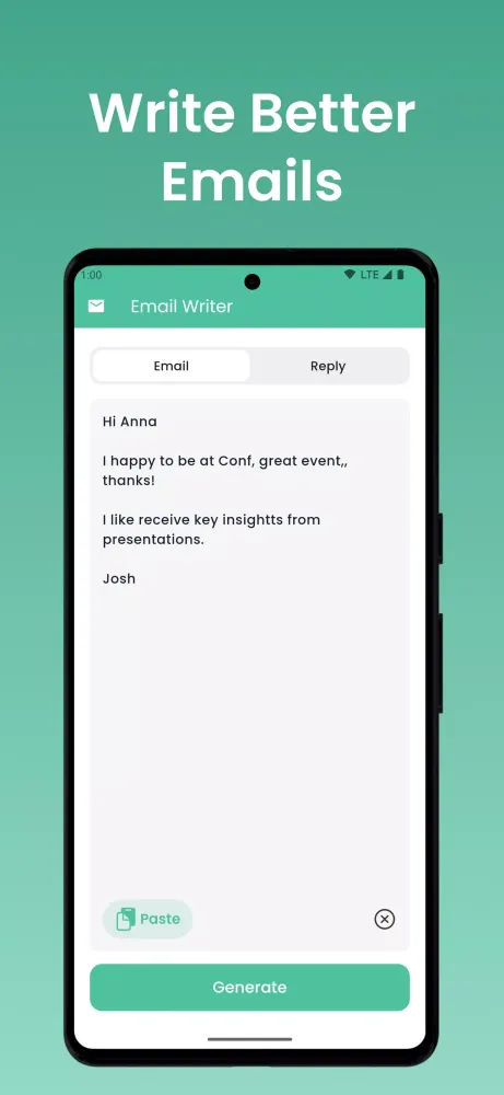 Email Writer Screenshots
