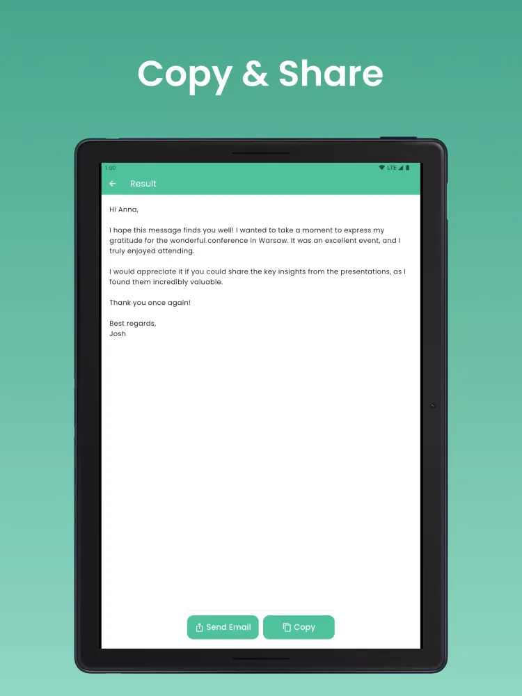 Email Writer Screenshots