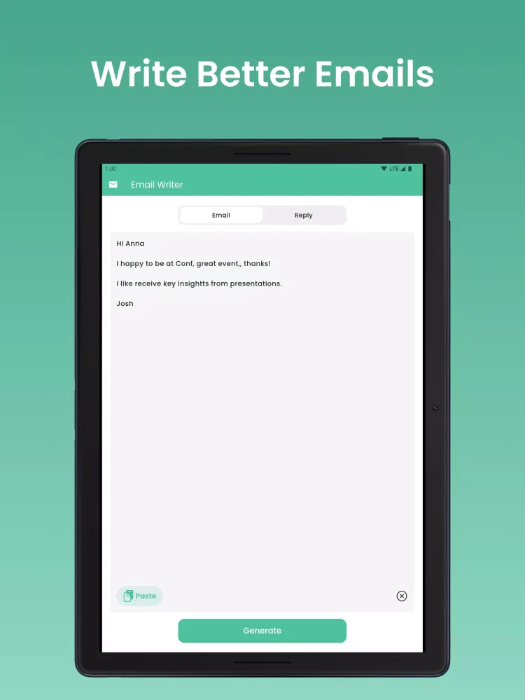 Email Writer Screenshots