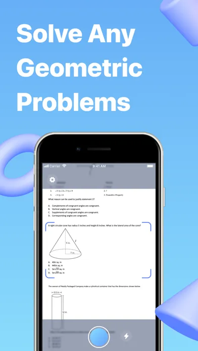 Capturas de tela do Geometry Solver: Photo Answers