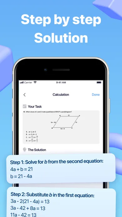 Capturas de tela do Geometry Solver: Photo Answers
