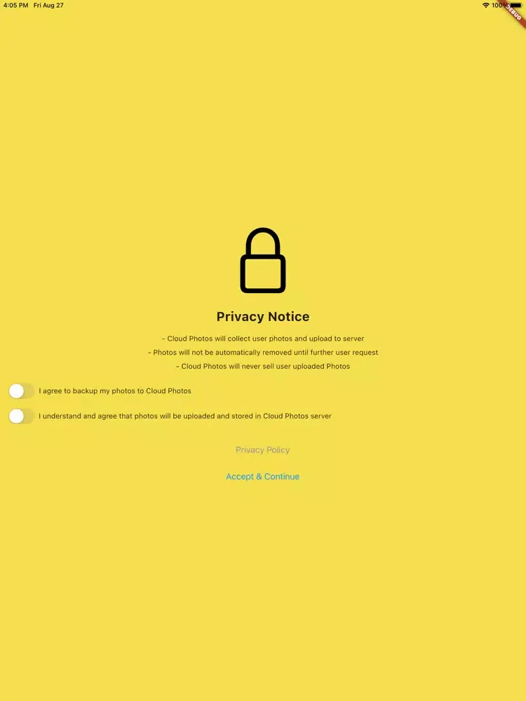 ภาพหน้าจอของ Cloud Photos - Backup Solution iPad 