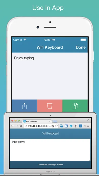 Wifi Keyboard - Connect your keyboard to iPhone/iPad with Wifi Screenshots