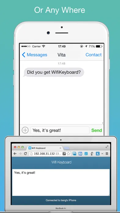 Wifi Keyboard - Connect your keyboard to iPhone/iPad with Wifi Screenshots