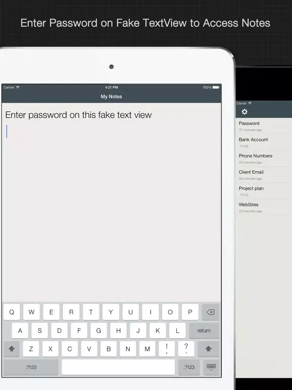Private Note: hide secret text iPad 應用截圖