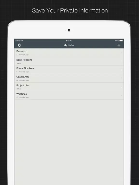 Private Note: hide secret text iPad 應用截圖