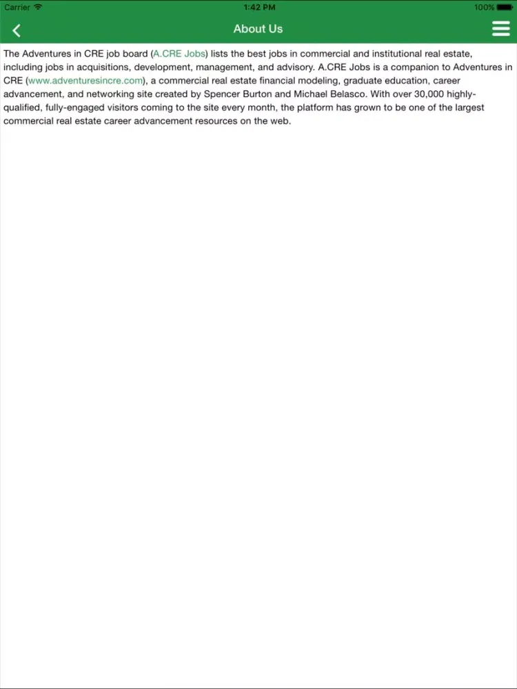 A.CRE Jobs iPad 应用截图